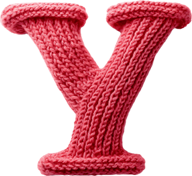 knitted letter y on a transparent background png
