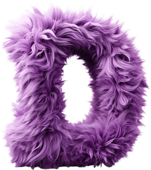 a purple fluffy letter d png
