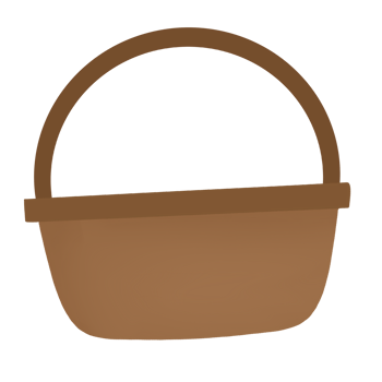 a brown basket on a transparent background png