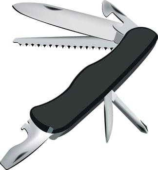 Multifunction folding knife vector