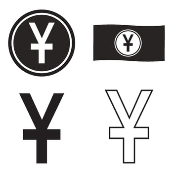 Chinese yuan currency icon vector