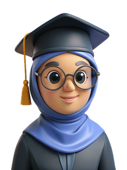 Hijab Girl wear Mortarboard 3d Image png