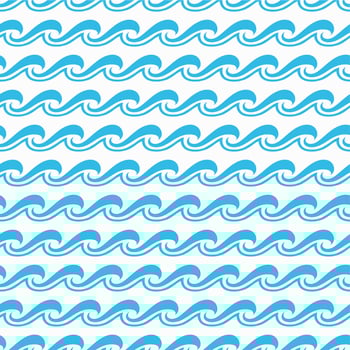 Sea or ocean surf wave seamless pattern background vector