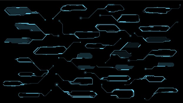 HUD callout titles, text bars and info boxes vector
