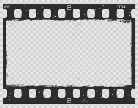 Grunge movie film strip, vintage filmstrip frame vector