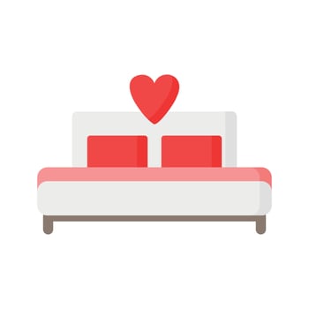 Bed for newlyweds on their honeymoon vector