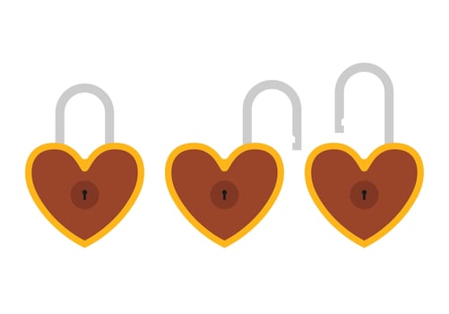 Padlock icon sign symbol flat, locked and unlocked, flat design illustration. Opened and closed locks isolated on white background vector