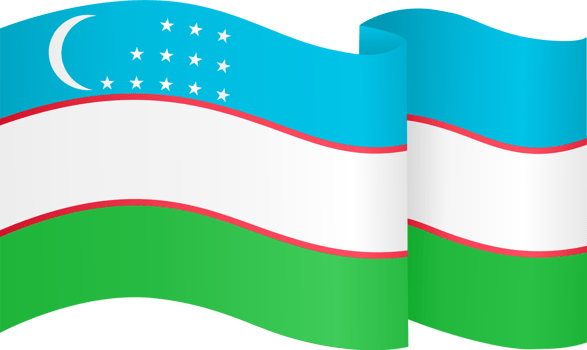 Uzbekistan flag wave png