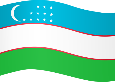 Uzbekistan flag wave png