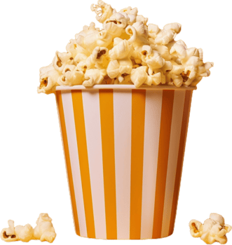 popcorn in a bucket on a transparent background png