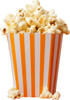 popcorn in a bucket on a transparent background png