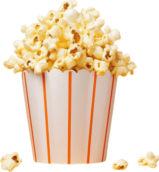 popcorn in a bucket on a transparent background png