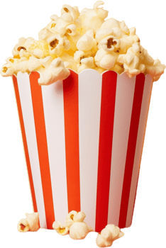 popcorn in a bucket on a transparent background png