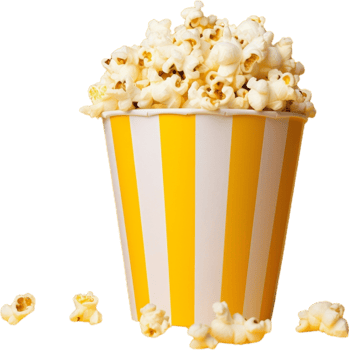 popcorn in a bucket on a transparent background png
