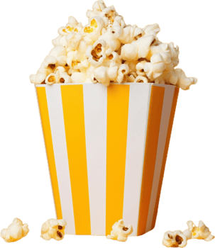 popcorn in a bucket on a transparent background png