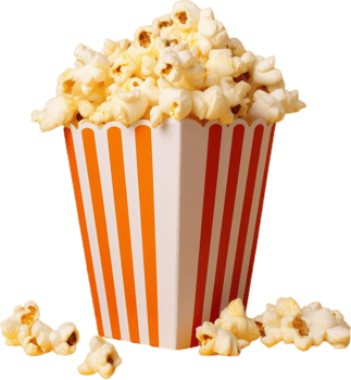 popcorn in a bucket on a transparent background png