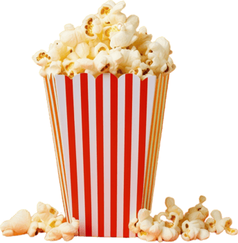 popcorn in a bucket on a transparent background png