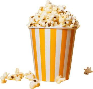 popcorn in a bucket on a transparent background png