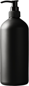 black soap bottle on a transparent background png