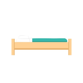 Bed cartoon . Bed on white background. vector