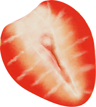 3d slice of strawberry png