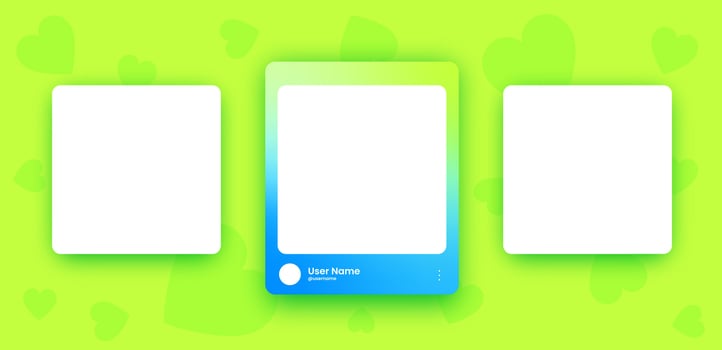 Social media frame collection template. Colorful social media interface. vector
