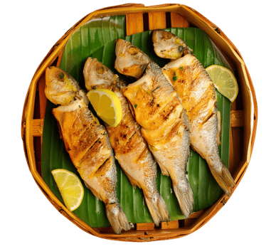 grilled fish with vegetables png