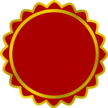 Red and Gold Ribbon Award Medal png