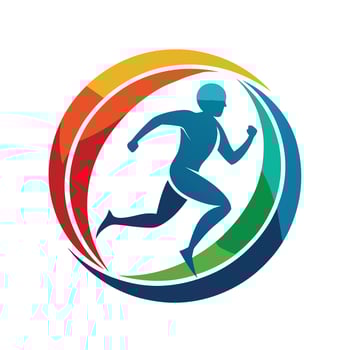 Colorful Abstract Running Figure Logo Design vector