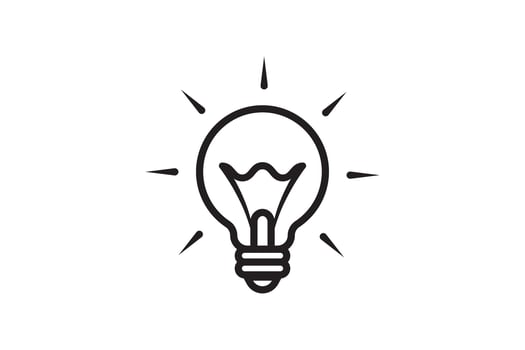 Idea symbol creative concept. Light bulb light icon. Power and energy sign. vector