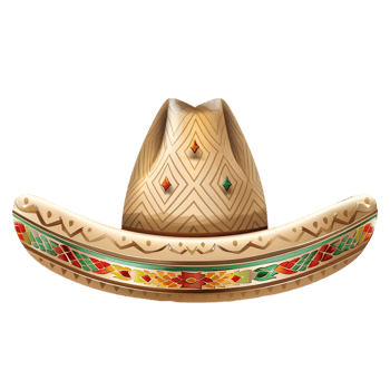 Sombrero with Colorful Design png