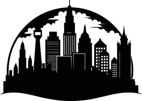 A silhouette of a city skyline vector