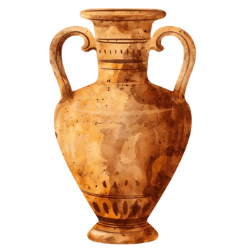 Watercolor Painting of an Ancient Greek Amphoras png