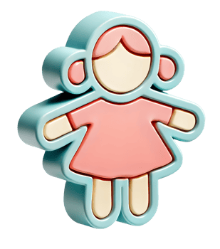 doll 3D childhood and toys icon png