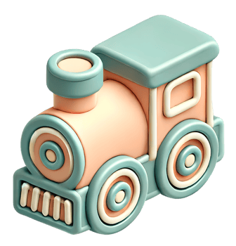 toy train 3D childhood and toys icon png