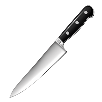 Sharp Kitchen Knife with Black Handle png