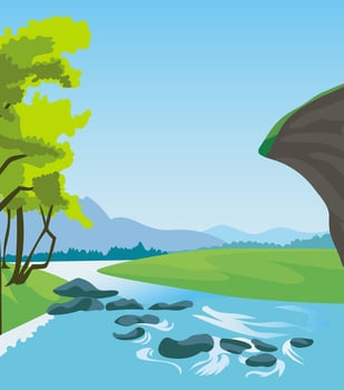 Creek river background vector