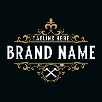 luxury logo, with decorative frame, label design, Business sign, monogram identity, restaurant, boutique and hotel vector