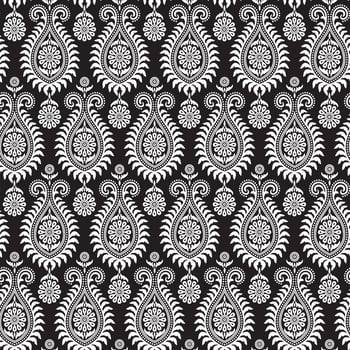Traditional Paisley backdrop seamless pattern illustration floral ornament Design vector
