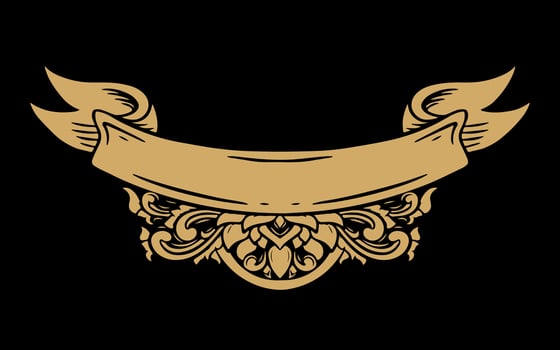 classic vintage ribbon ornament vector