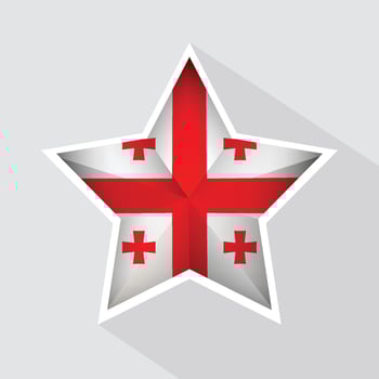 Georgia Flag Star Shape Icon vector