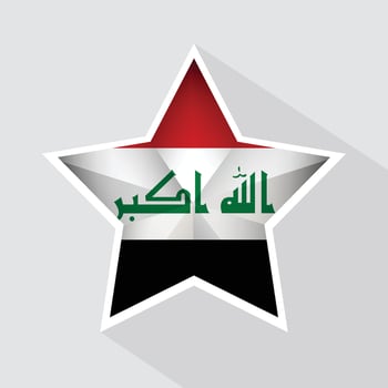 Iraq Flag Star Shape Icon vector