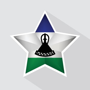 Lesotho Flag Star Shape Icon vector