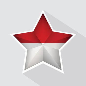 Monaco Flag Star Shape Icon vector