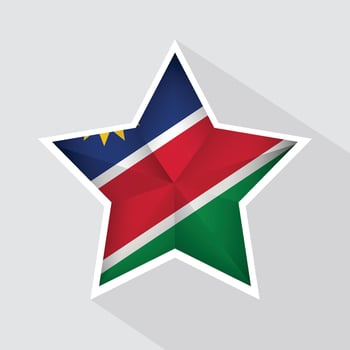 Namibia Flag Star Shape Icon vector