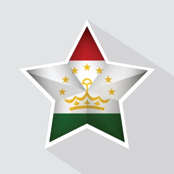 Tajikistan Flag Star Shape Icon vector