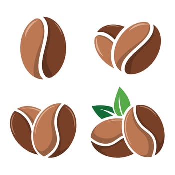 Collection of illustrations coffee beans vector