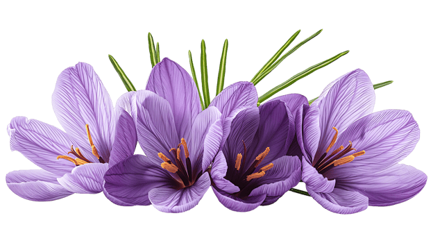 Saffron plant on a transparent background png