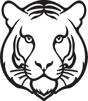 The Tiger head silhouette vector