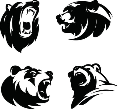 bear head sketch silhouette vector